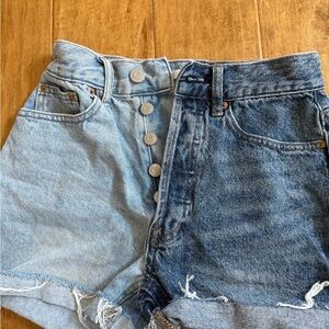 PacSun Two-Tone Blue Jean Shorts